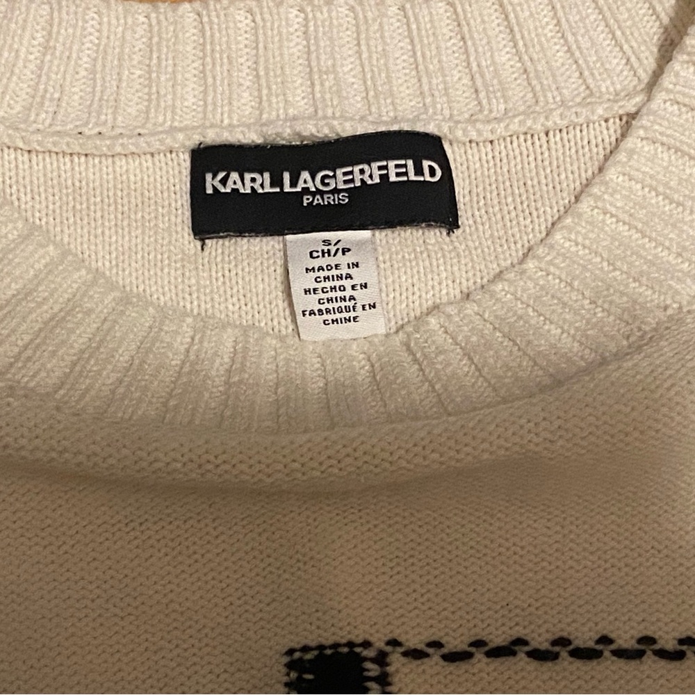 Karl Lagerfeld Paris Eiffel Tower Graphic Knit Sweater Size S - Picture 6 of 8